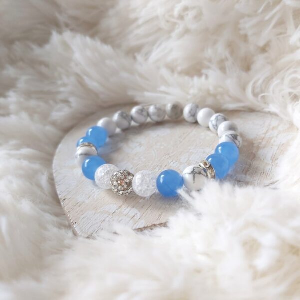 Howlit - Jáde - Hegyikristály karkötő shamballa gömbbel - Image 2