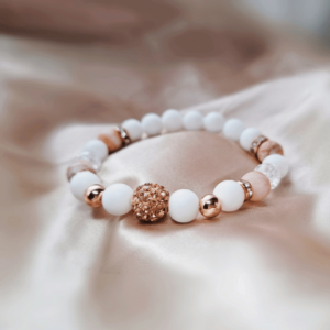 Achát - Aventurin - Hematit karkötő shamballa charmmal