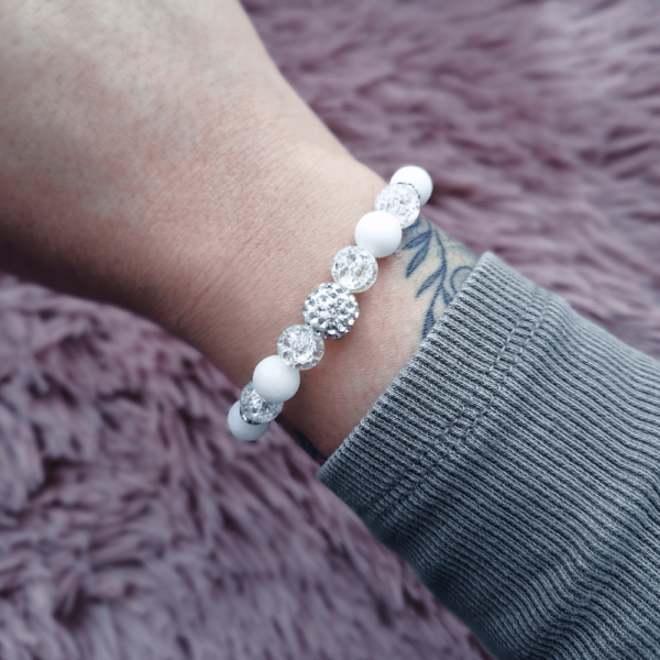 Achát - Hegyikristály karkötő shamballa gömbbel - Image 3